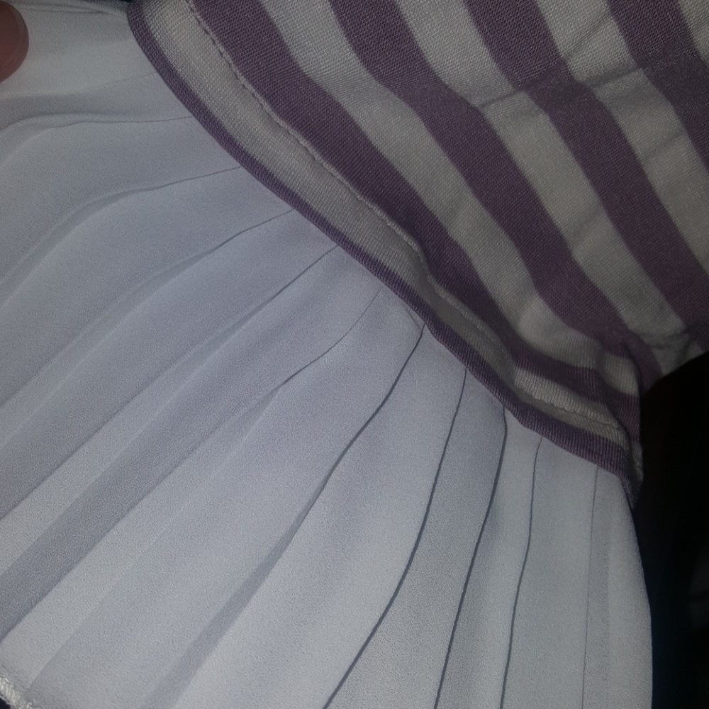 Lavender Stripe 3/4 Sleeve Blouse - Picture 4 of 4